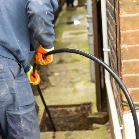 Technician performing Hydro Jetting Service