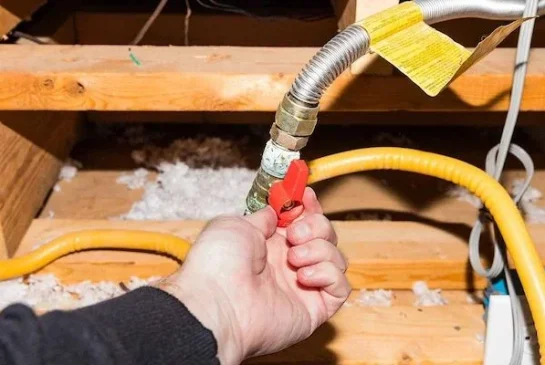 performing gas line services using leak detection equipment on a residential gas system